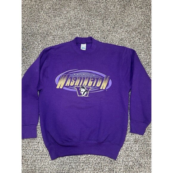 Vtg 90s WASHINGTON HUSKIES UW Purple Sweatshirt Sz Medium SALEM SPORTSWEAR USA - Picture 1 of 6
